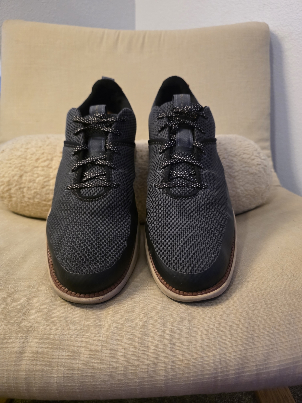 Cole Haan Men's Dark Gray Mesh Lace-Up Sneakers